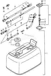 DT40 From 04003Kt-651001 ()  1996 drawing FUEL TANK (DT40WK /​ KEROSENE)