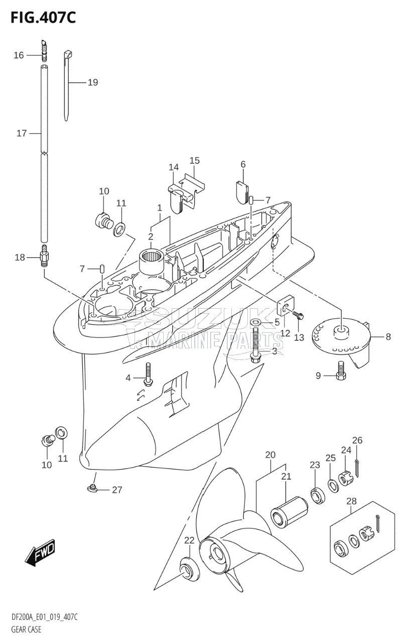 GEAR CASE (DF175AT,DF150AT)