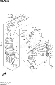 02504F-240001 (2022) 25hp P01-Gen. Export 1 (DF25A    DF25AT    DF25ATH    DT25K) DF25A drawing INTAKE MANIFOLD ((021,022,023):(DF30A,DF30AR,DF30AT,DF30ATH,DF30AQ))