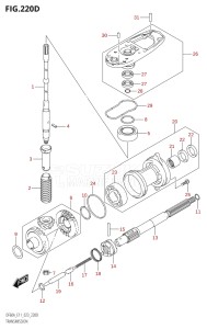 04003F-240001 (2022) 40hp E01 E11-Gen. Export 1-and 2 (DF40A  DF40AQH  DF40AQH  DF40AT  DF40AT  DF40ATH  DF40ATH) DF40A drawing TRANSMISSION ((DF60A,DF60AQH,DF60ATH):E40)