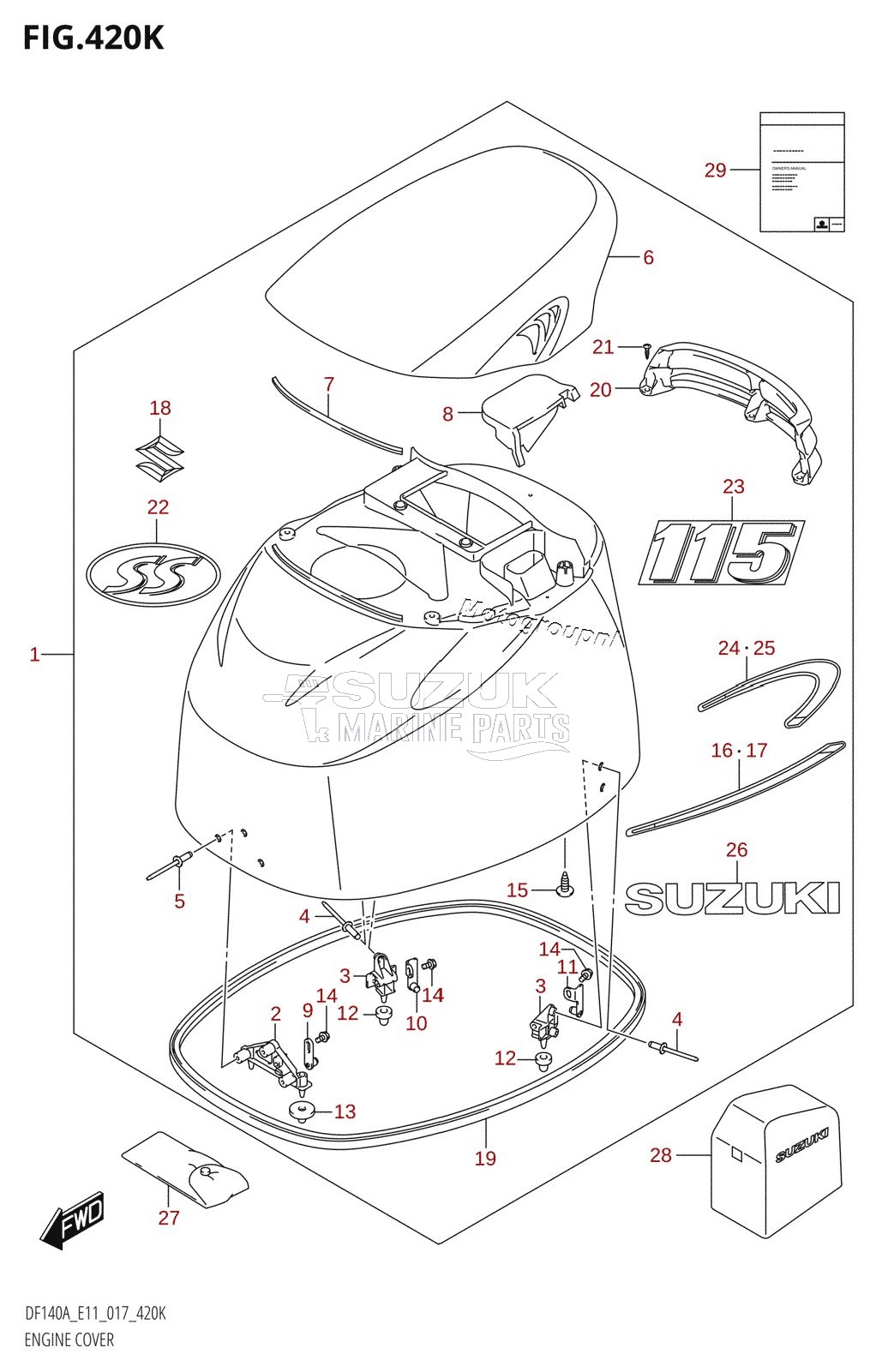 ENGINE COVER (DF115AST:E03)