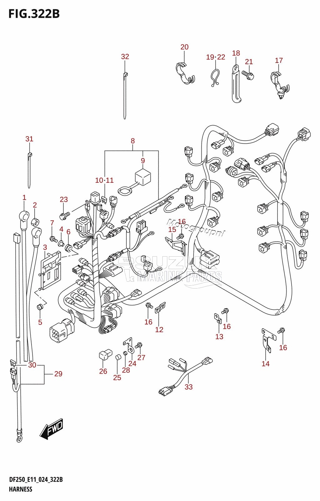 HARNESS (DF225T,DF225Z)