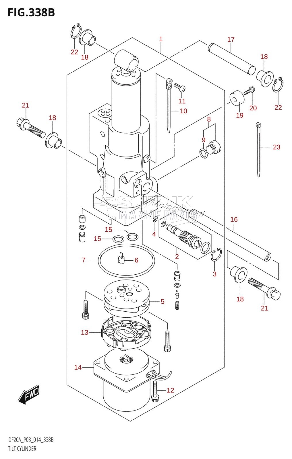 TILT CYLINDER (DF9.9BTH:P03)