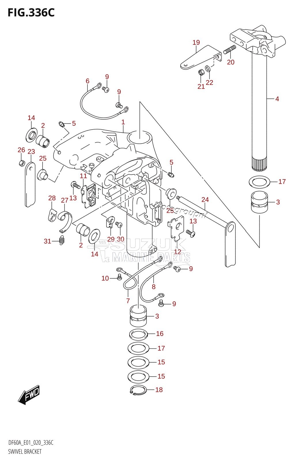 SWIVEL BRACKET (DF40AST:E34)