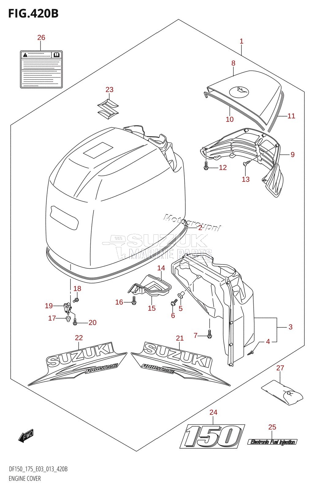 ENGINE COVER (DF150T:E03)