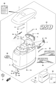 Outboard DF 250 drawing Engine Cover (Black) DF 250S