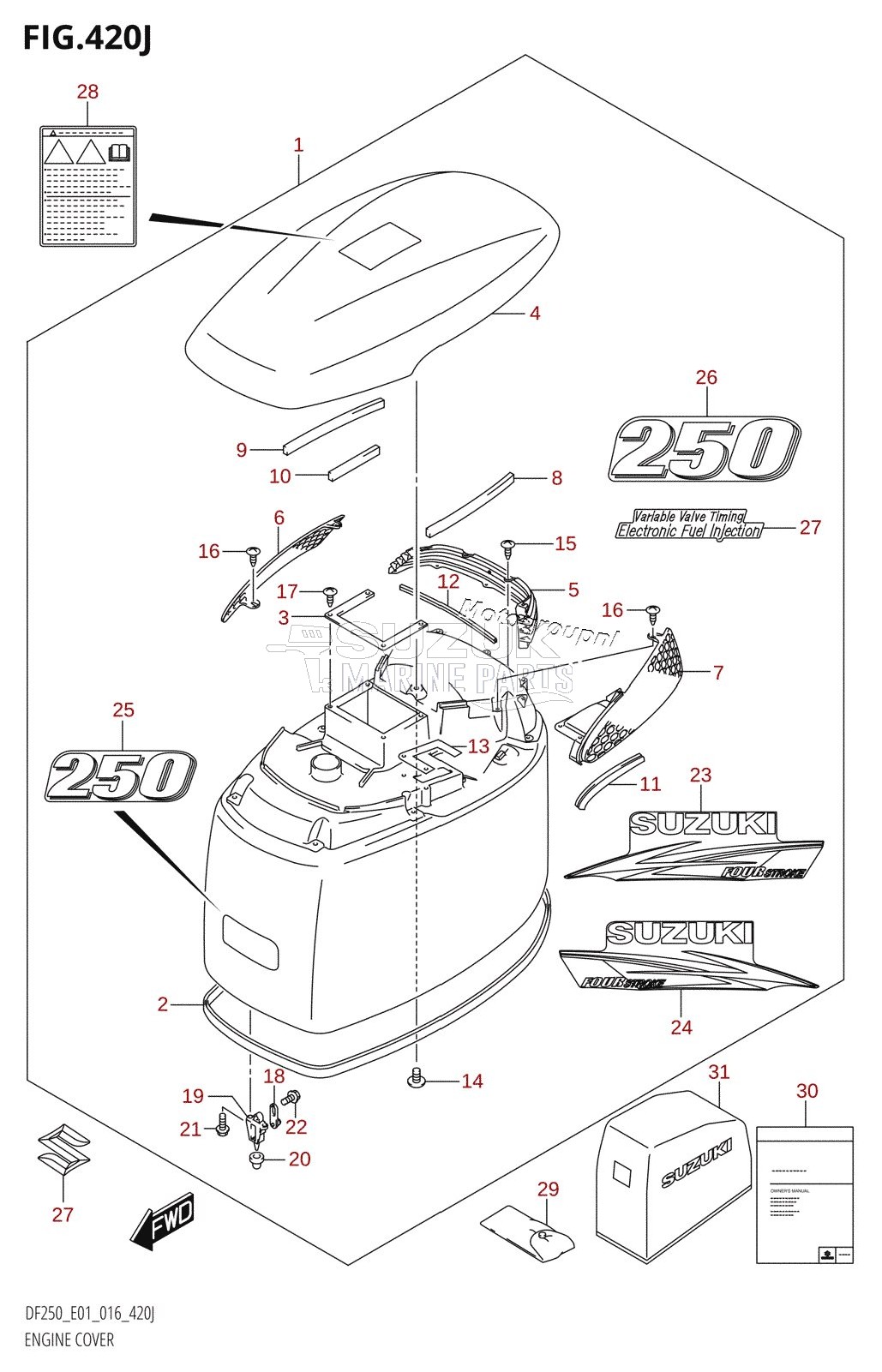 ENGINE COVER (DF250T:E01,DF250Z:E01)