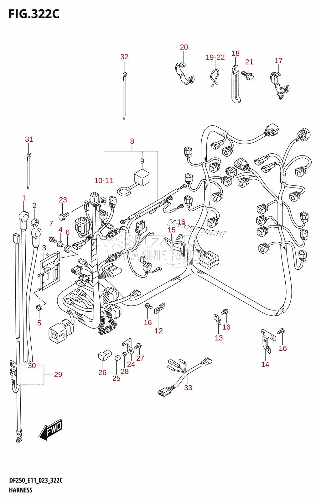 HARNESS (DF250T,DF250Z)