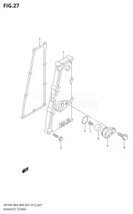 07003F-210001 (2012) 70hp E01 E40-Gen. Export 1 - Costa Rica (DF70A  DF70AT / DF70ATH  DF70ATH) DF70A drawing EXHAUST COVER