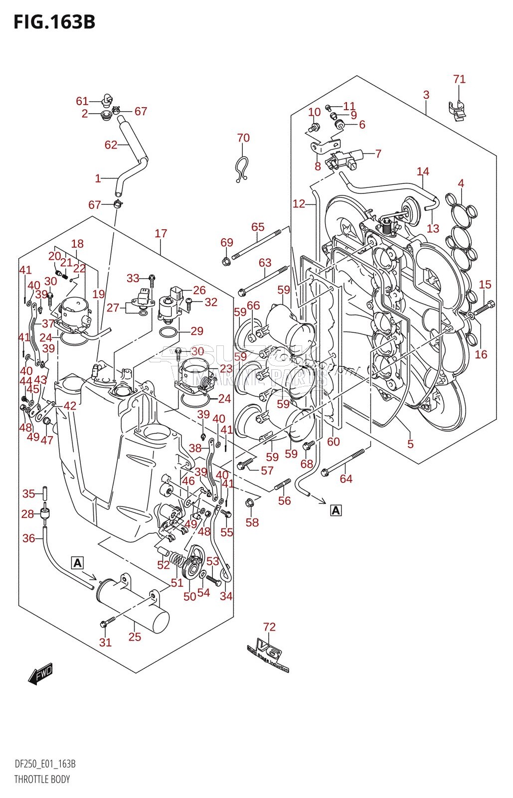 THROTTLE BODY (DF225T,DF225WT,DF225Z,DF225WZ,DF250T,DF250Z)