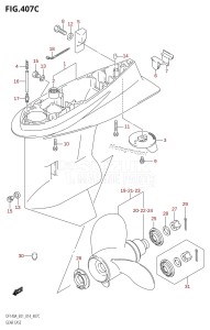 DF100A From 10003F-310001 (E01 E40)  2013 drawing GEAR CASE (DF115AT:E01)