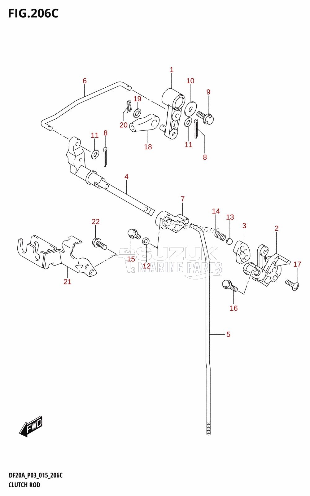 CLUTCH ROD (DF9.9BT:P03)