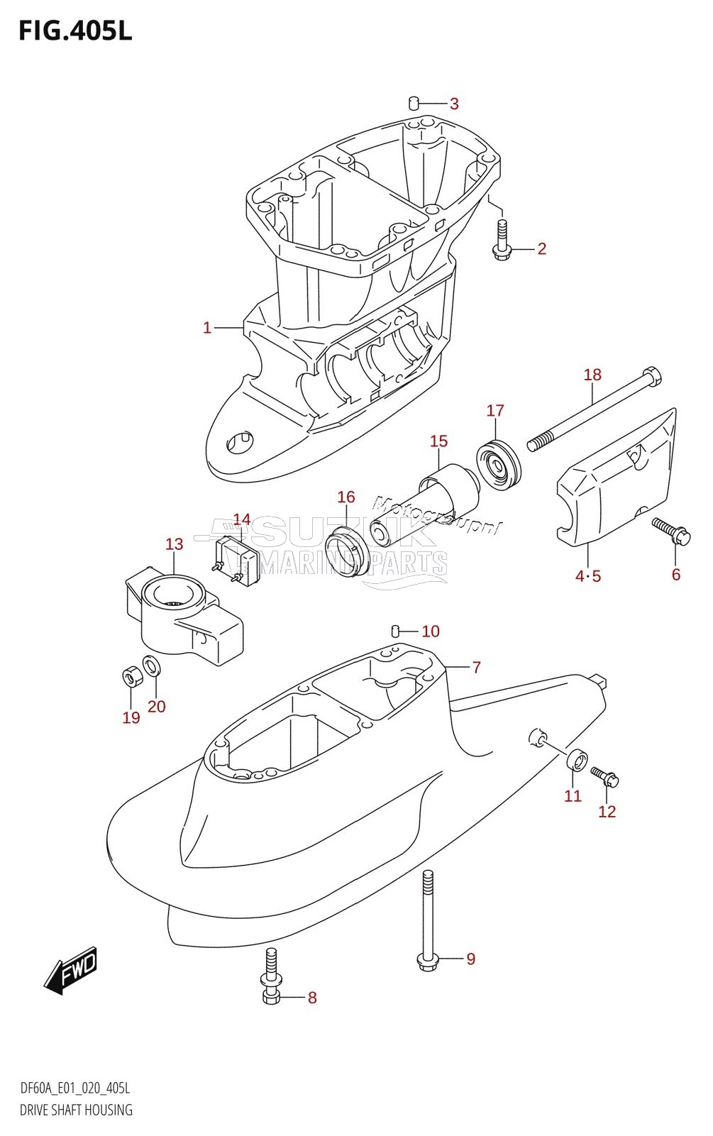 DRIVE SHAFT HOUSING (DF40ASVT:E34)