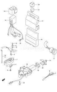 Outboard DF 150 drawing PTT Switch/Engine Control Unit (Model: TG/ZG)