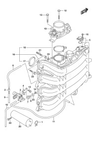 Outboard DF 175 drawing Intake Manifold/Throttle Body (Model: TG/ZG)