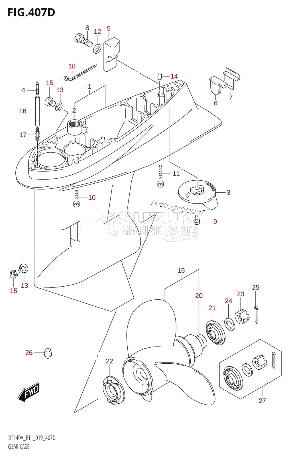 GEAR CASE (DF115AZ:E11,DF140AZ:E11)