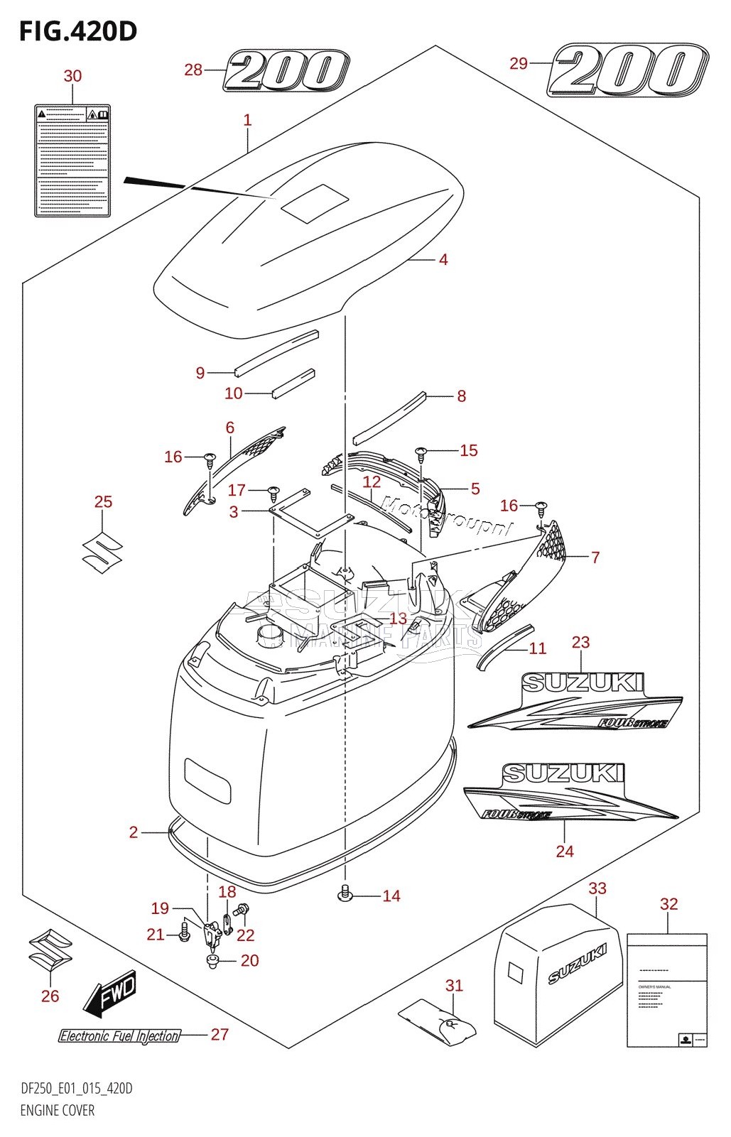 ENGINE COVER ((DF200T,DF200Z):E40)