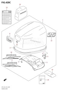 DF25 From 02503F-310001 (E01)  2013 drawing ENGINE COVER (DF25Q:E01)