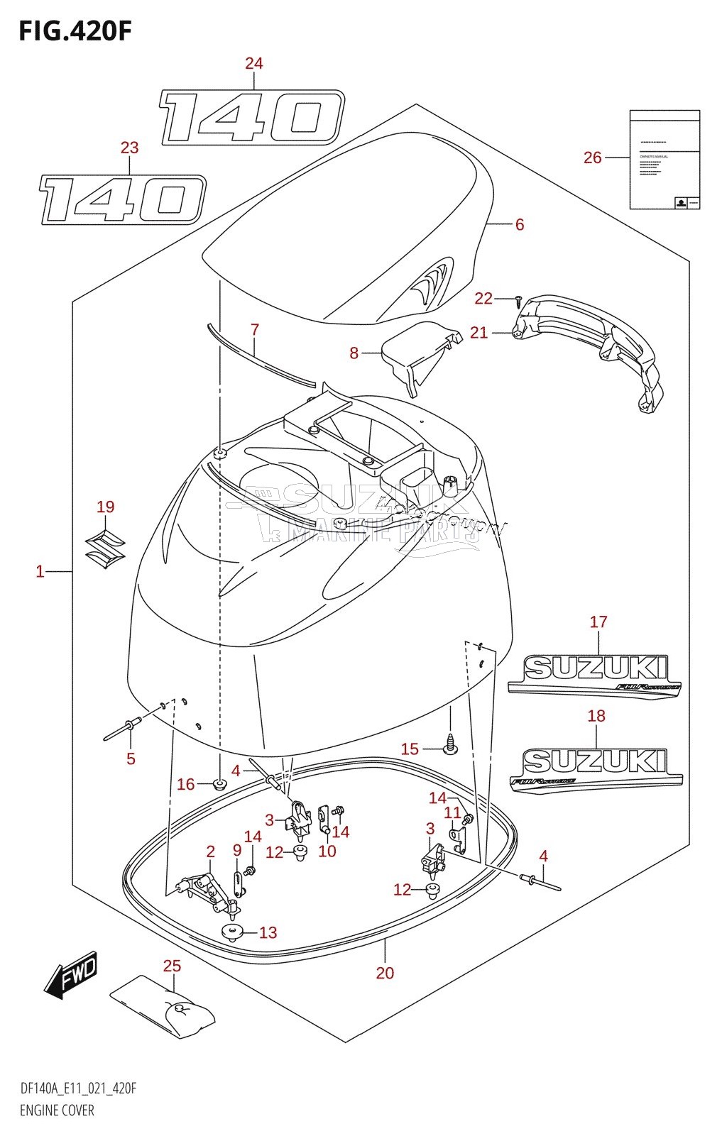 ENGINE COVER ((DF140AT,DF140AZ):020)