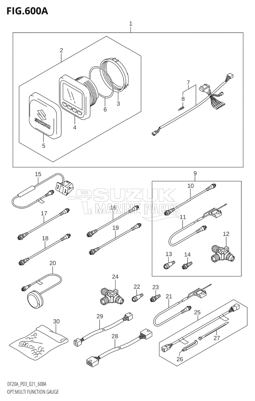 OPT:MULTI FUNCTION GAUGE (DF9.9BT,DF20AT)