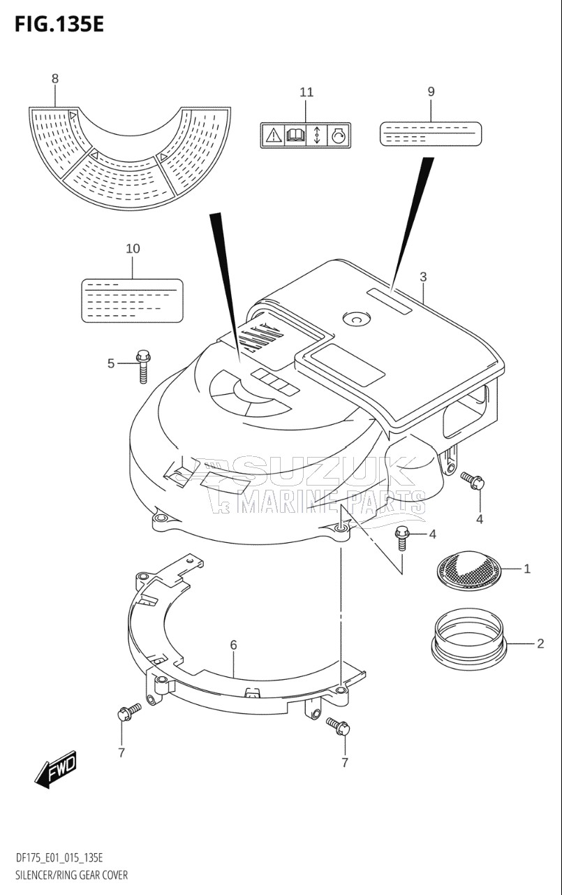 SILENCER / RING GEAR COVER (DF150Z:E01)