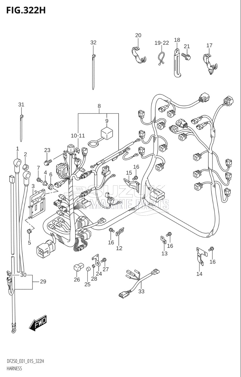 HARNESS (DF225Z:E40)