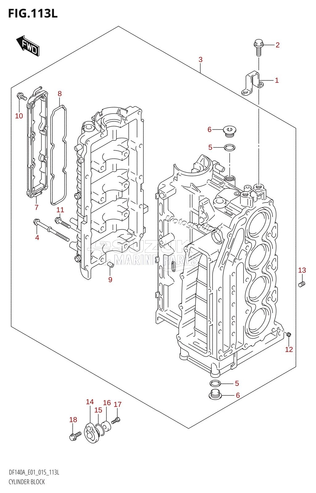 CYLINDER BLOCK (DF115AT:E01)