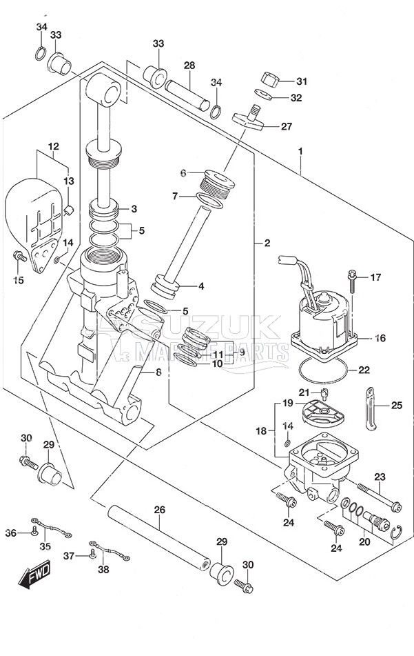 Trim Cylinder SS Model w/Transom (L)