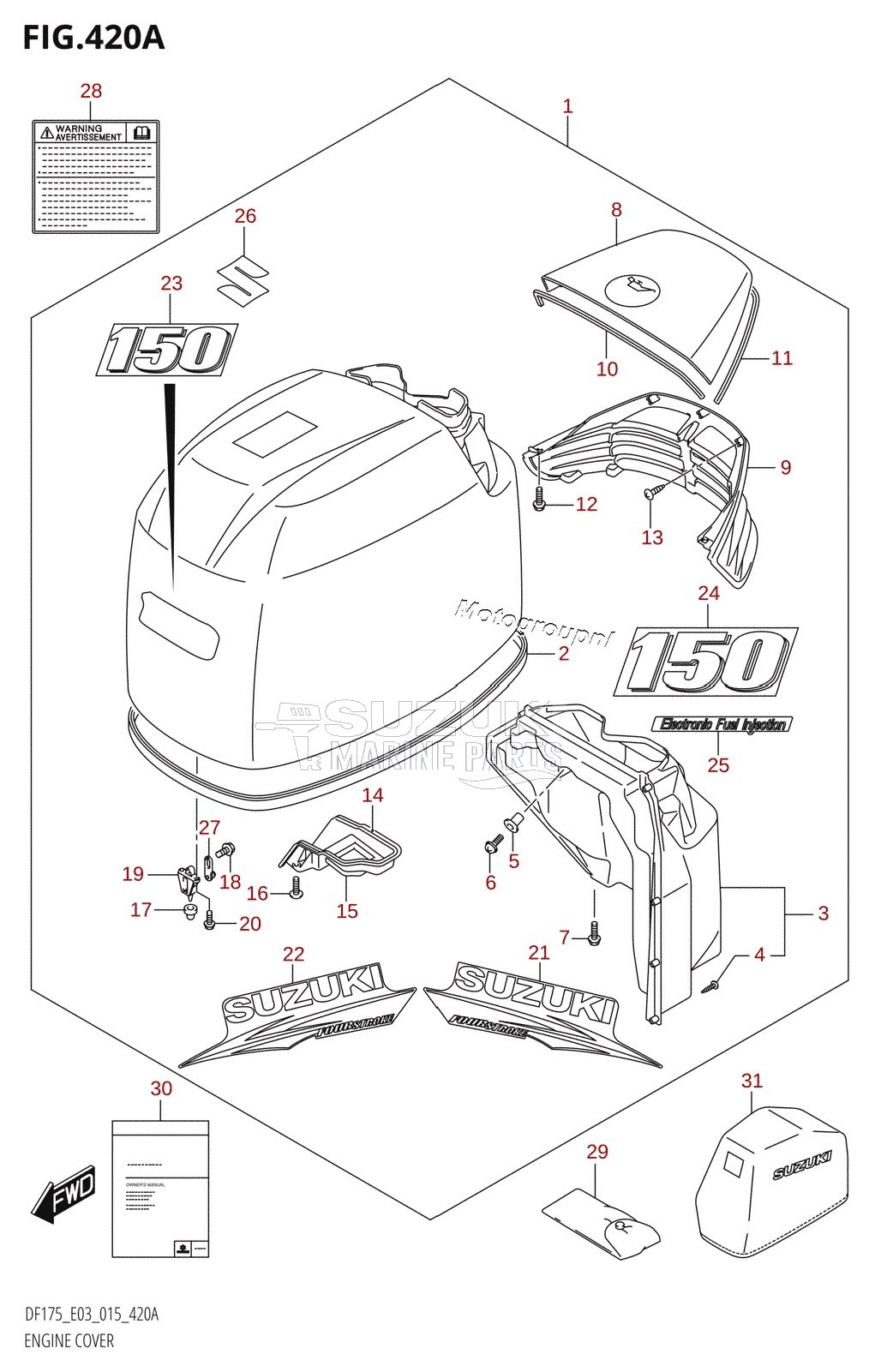 ENGINE COVER (DF150T:E03)