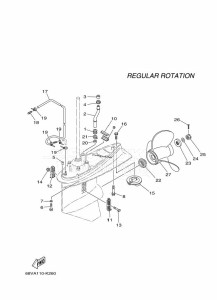 F115AETX drawing PROPELLER-HOUSING-AND-TRANSMISSION-2