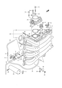 DF 150 drawing Intake Manifold/Throttle Body