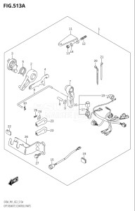 00994F-140001 (2021) 9.9hp E01-Gen. Export 1 (DF9.9A  DF9.9AR) DF9.9A drawing OPT:REMOTE CONTROL PARTS (DF8A,DF9.9A)