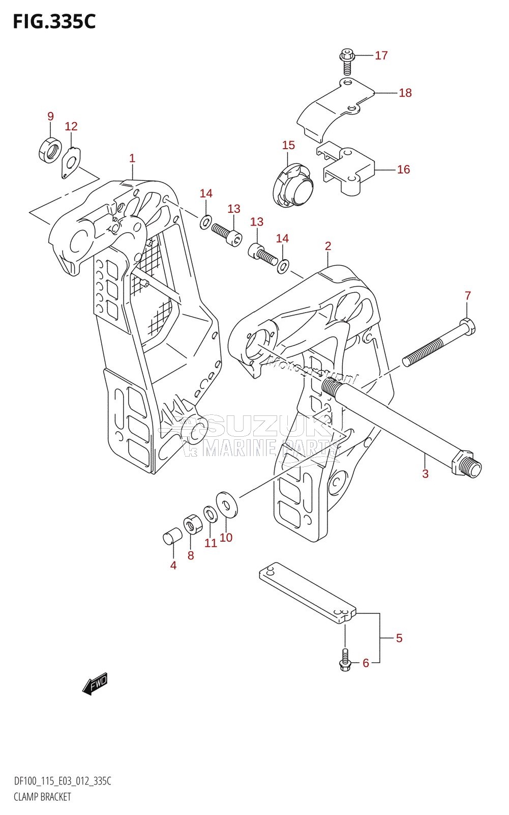 CLAMP BRACKET (DF115Z:E03)