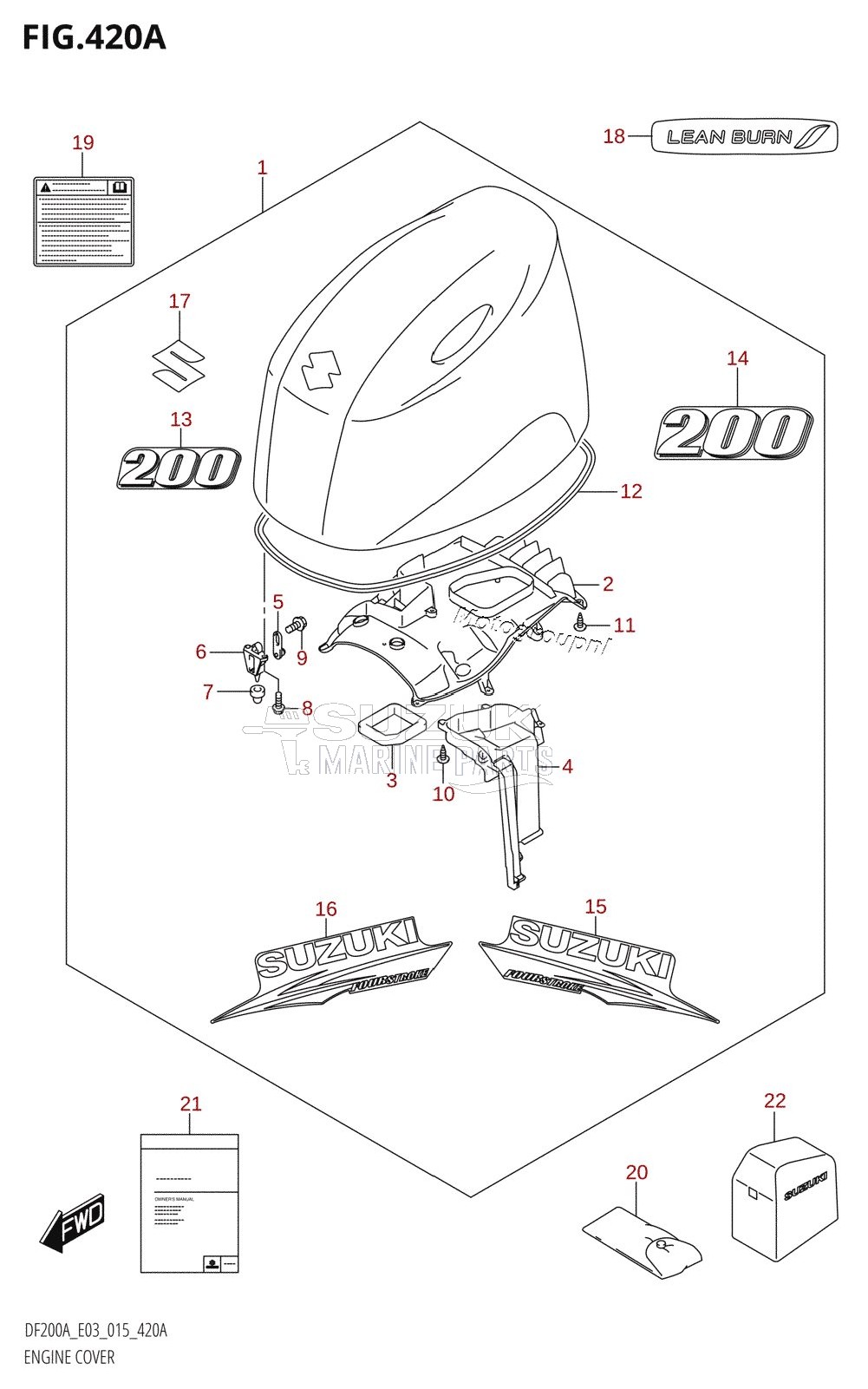 ENGINE COVER (DF200AT:E03)