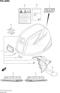 03003F-240001 (2022) 30hp P03-U.S.A (DF30AT    DF30ATH) DF30A drawing ENGINE COVER ((022,023):DF25A)