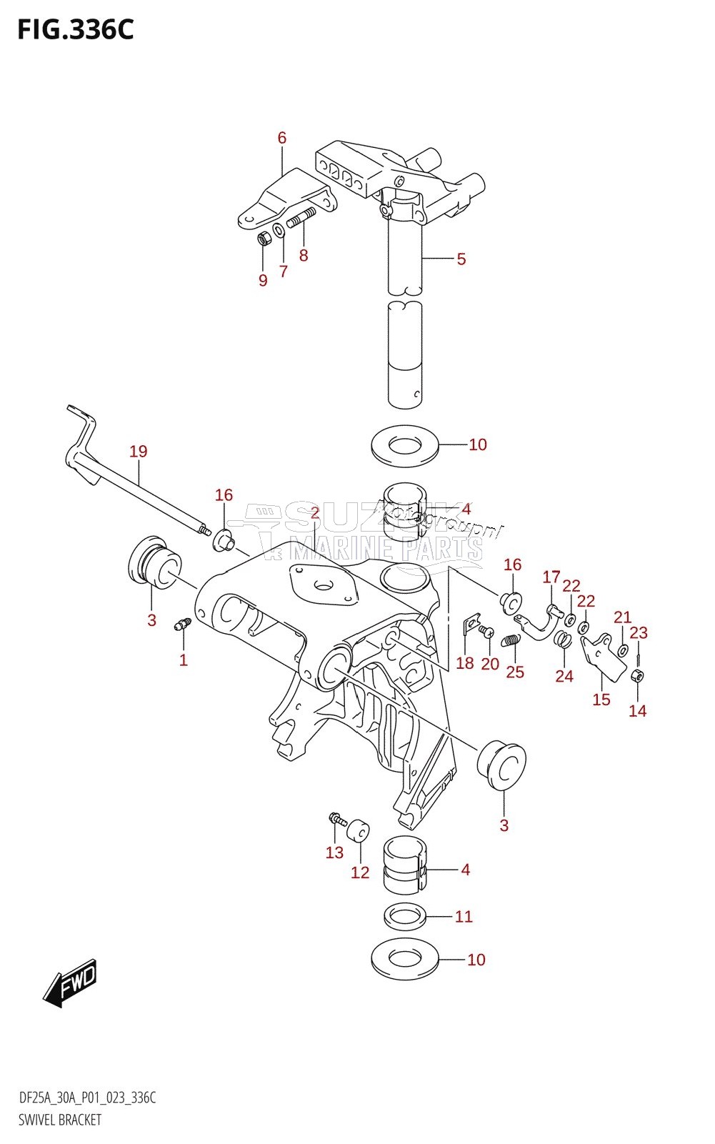 SWIVEL BRACKET (DF25AT,DF30AT)