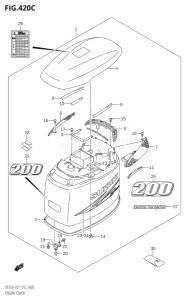 22503Z-210001 (2012) 225hp E01 E40-Gen. Export 1 - Costa Rica (DF225Z) DF225Z drawing ENGINE COVER (DF200Z:E01)