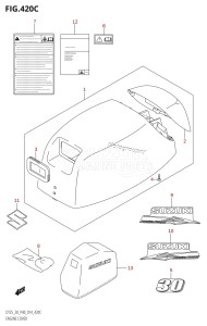 DT25 From 02503K-410001 (P36-)  2014 drawing ENGINE COVER (DT30R:P40)