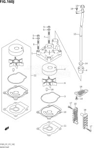 04003F-310001 (2013) 40hp E01-Gen. Export 1 (DF40A  DF40AQH  DF40AST  DF40ATH) DF40A drawing WATER PUMP (DF60AQH:E01)