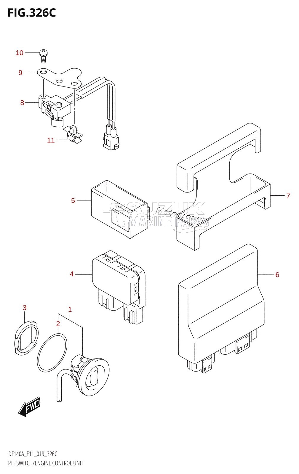 PTT SWITCH /​ ENGINE CONTROL UNIT (DF140AT,DF140AZ)