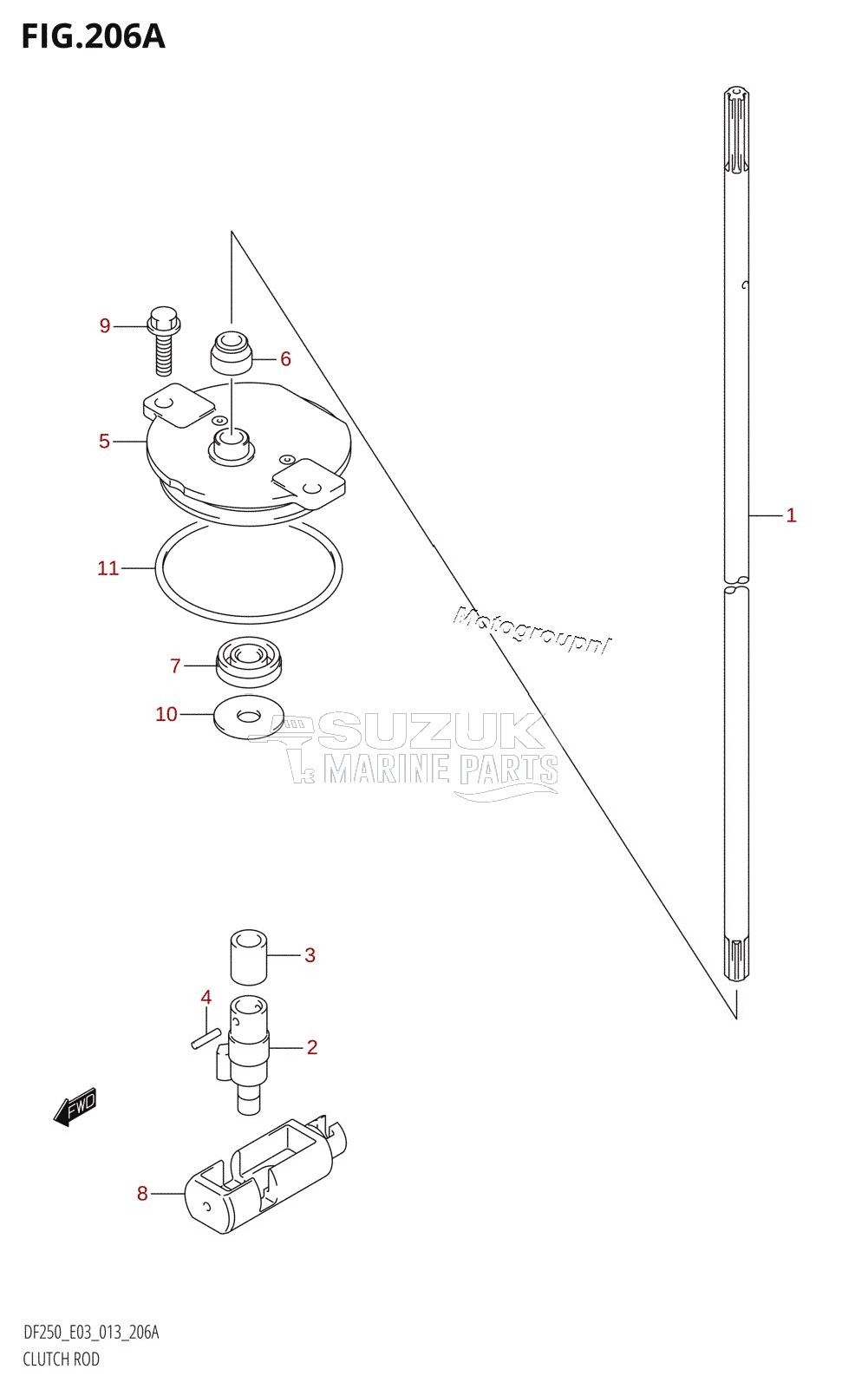 CLUTCH ROD (DF200T:E03)