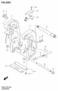 DF250T From 25003F-440001 (E11 - E40 E03)  2024 drawing CLAMP BRACKET (X-TRANSOM,XX-TRANSOM)