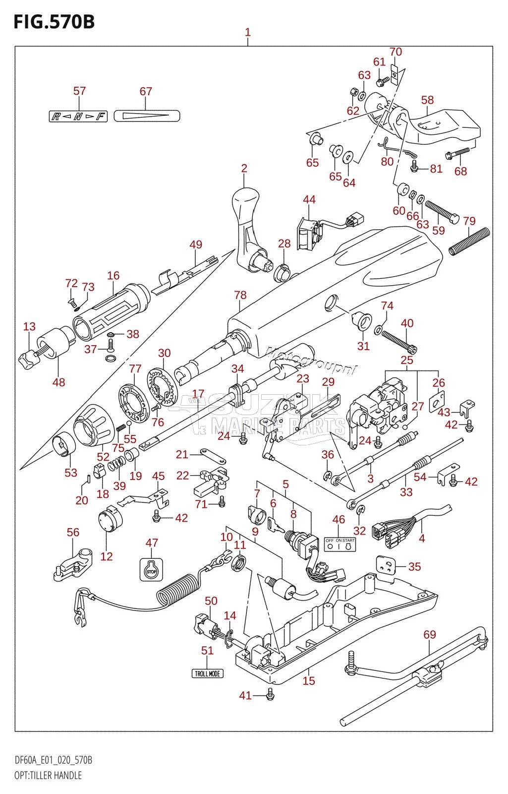 OPT:TILLER HANDLE (DF40AST,DF60A,DF60AVT,DF40ASVT)