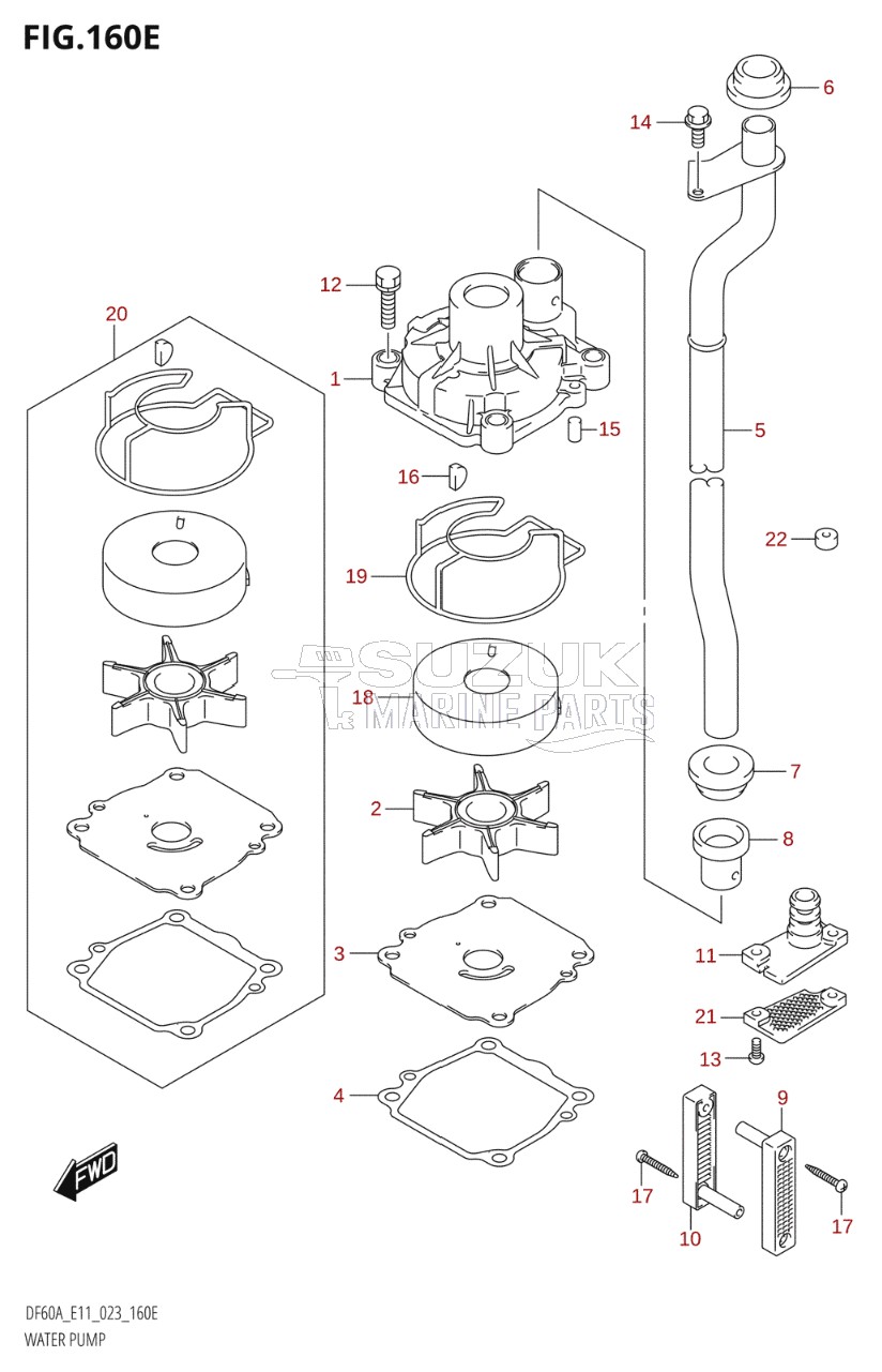 WATER PUMP ((DF50AVTH,DF60AVT):E01,DF60AVT:E11,DF40ASVT:E34)