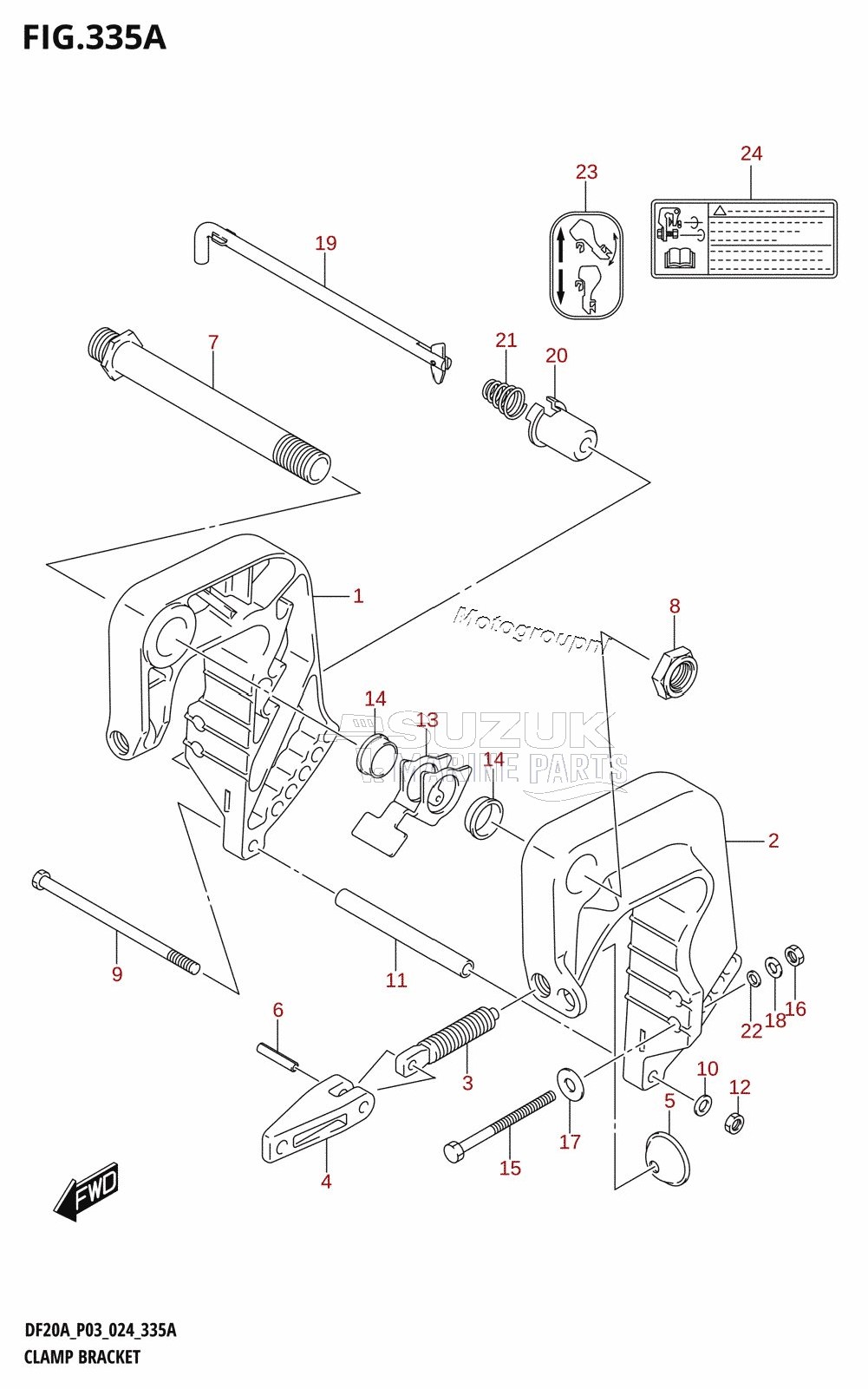 CLAMP BRACKET (DF9.9B,DF15A,DF20A)