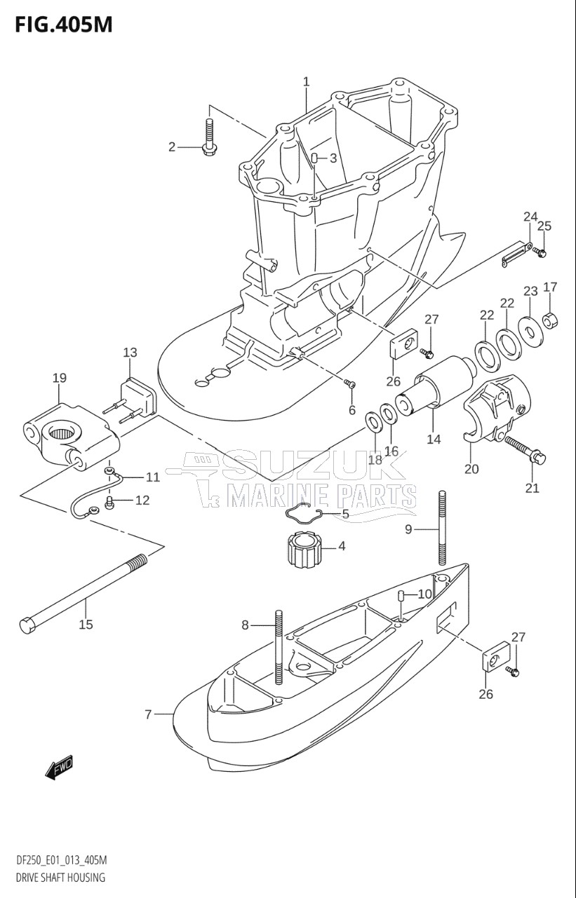 DRIVE SHAFT HOUSING (DF250Z:E40:(X-TRANSOM,XX-TRANSOM))