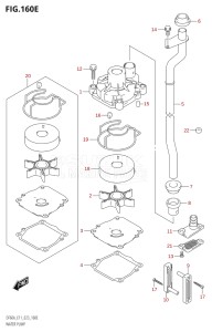 04004F-340001 (2023) 40hp E34-Italy (DF40AST) DF40A drawing WATER PUMP ((DF50AVTH,DF60AVT):E01,DF60AVT:E11,DF40ASVT:E34)