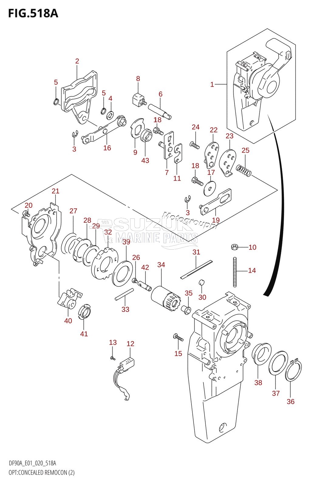 OPT:CONCEALED REMOCON (2) (DF70A,DF80A,DF90A,DF100B)