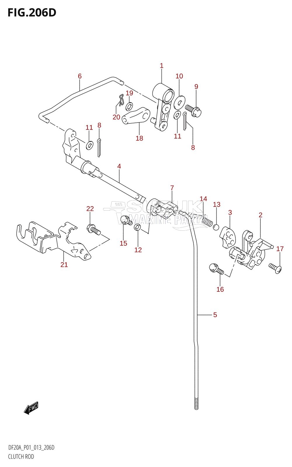 CLUTCH ROD (DF15AR:P01)