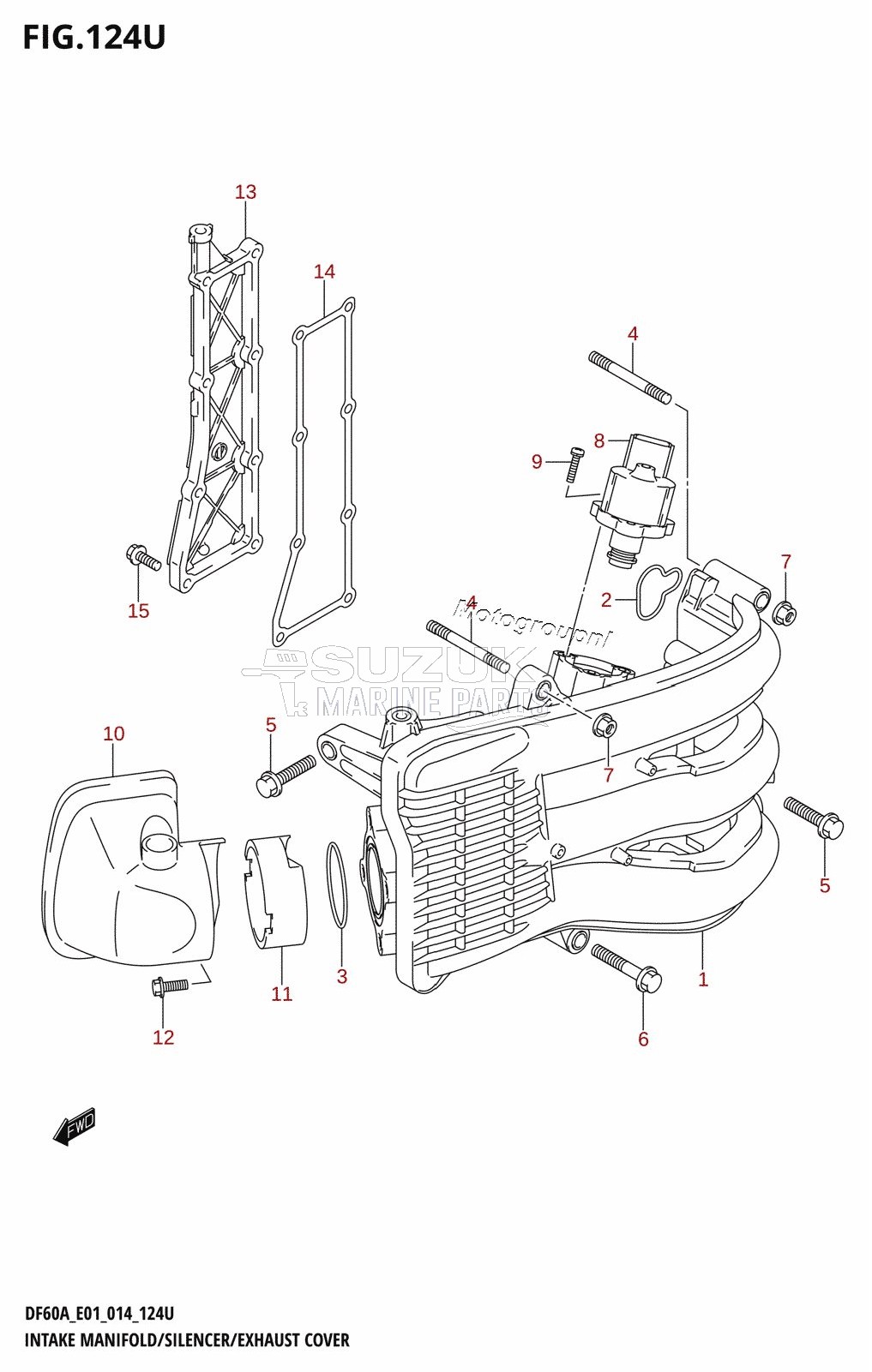 INTAKE MANIFOLD /​ SILENCER /​ EXHAUST COVER (DF60AVTH:E40)